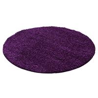 HOCHFLORTEPPICH RHEIN, einfarbig, aus Polypropylen, Violett, Ø 200 cm - Lila, Textil (200/200cm) - KADIMA DESIGN