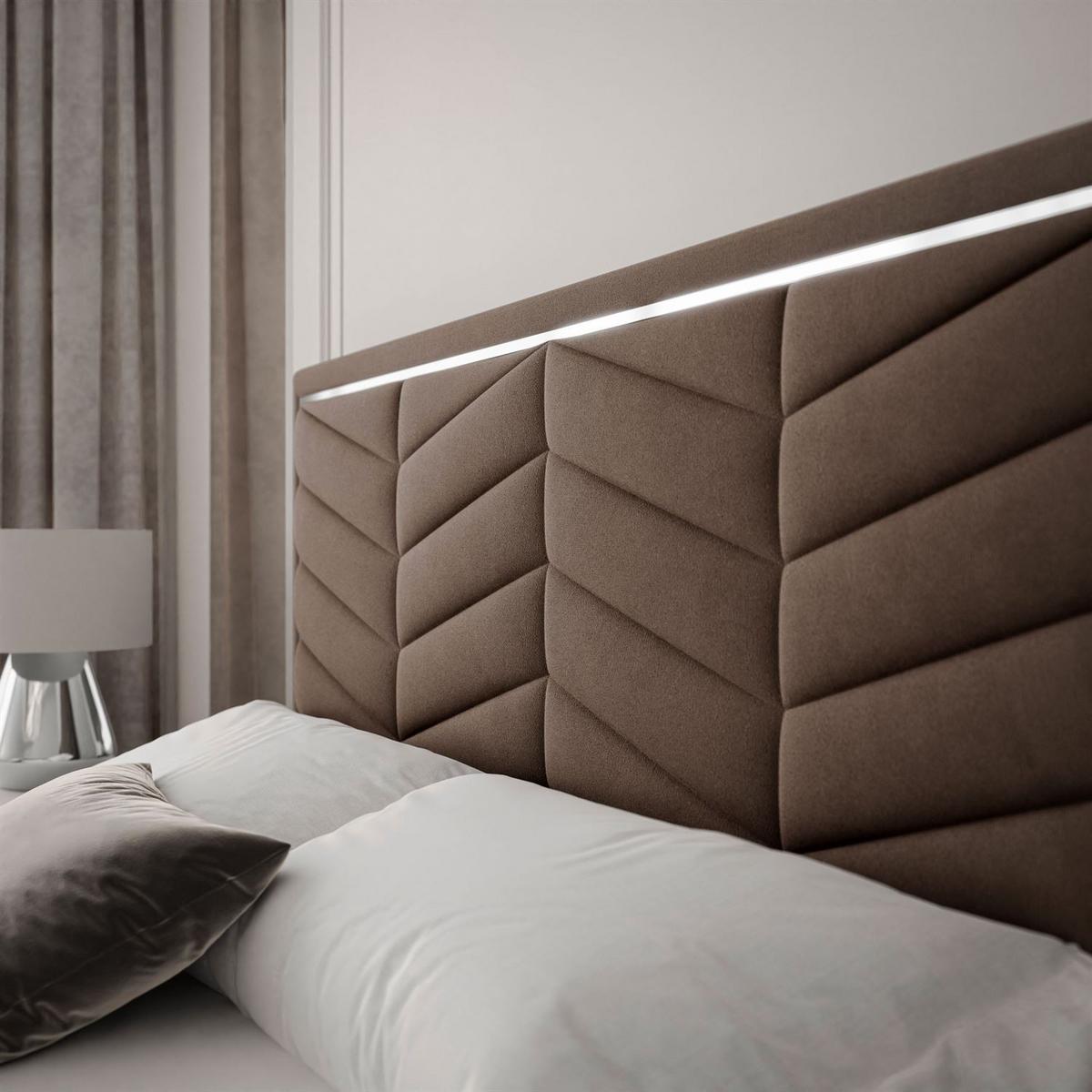 POLSTERBETT AURORA II 140x200 mit Bettkasten Jasmine 28 - Braun, Textil (140/200cm) - Lookway