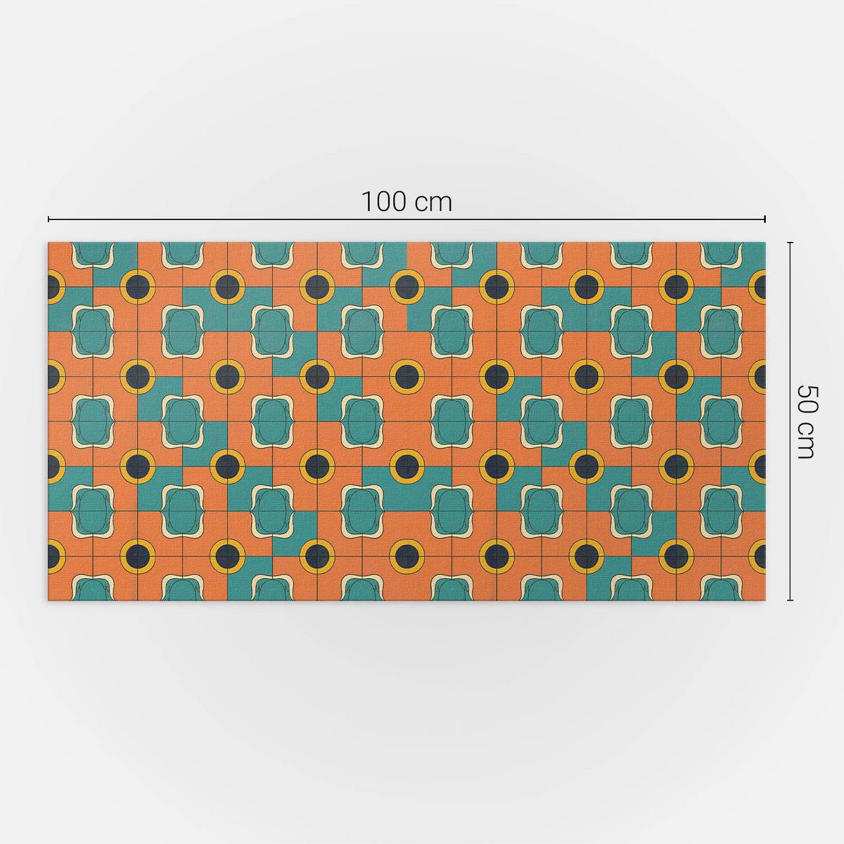 WANDPANEEL 100x50 cm selbstklebend Retrovia - Dunkelorange, Kunststoff (50/1.6/100cm) - Wallfluent