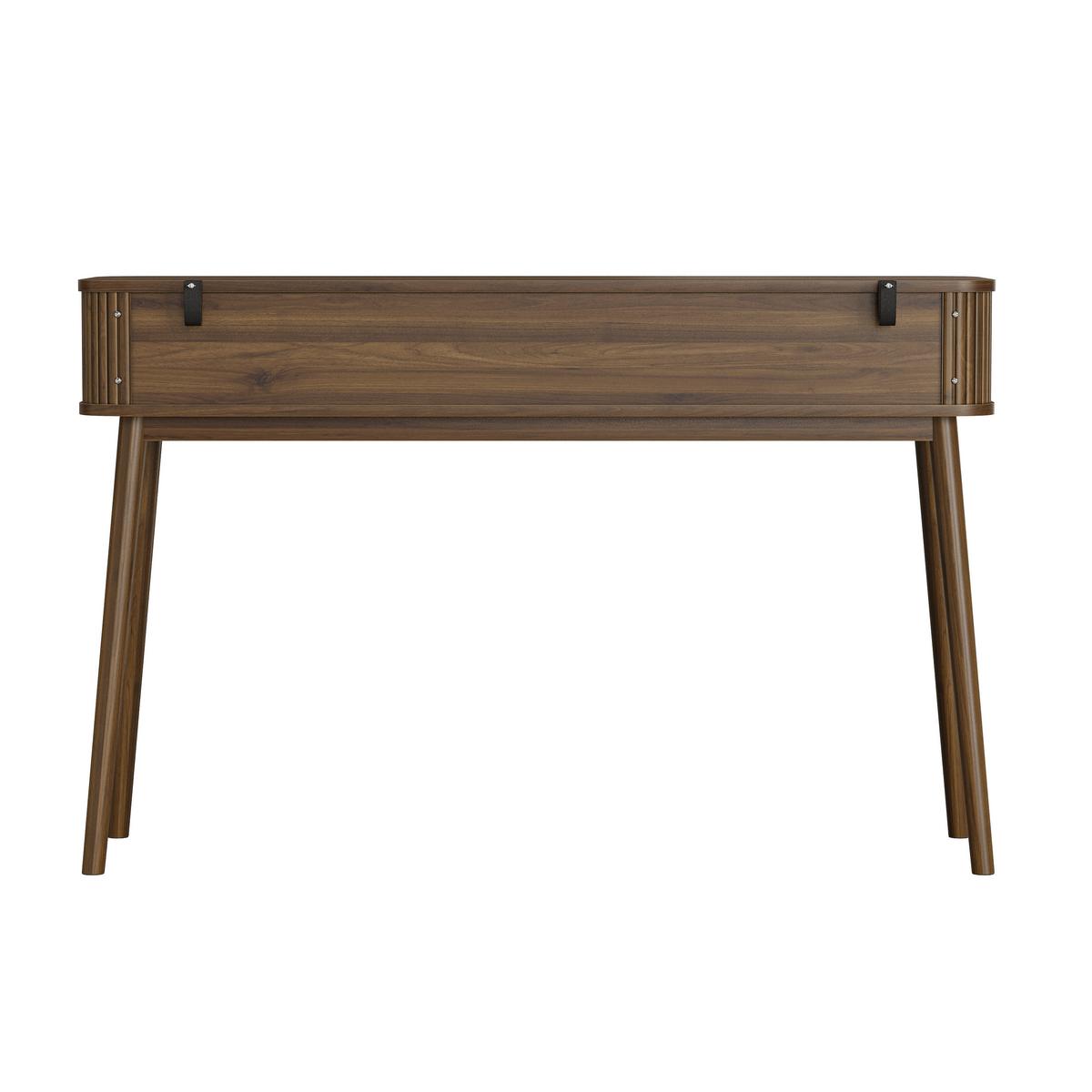 SCHREIBTISCH Mid-Century Walnuss-Optik mit 2 Schubladen & Ablage - Walnussfarben, Holzwerkstoff (35/120/77.6cm) - Urban Meuble