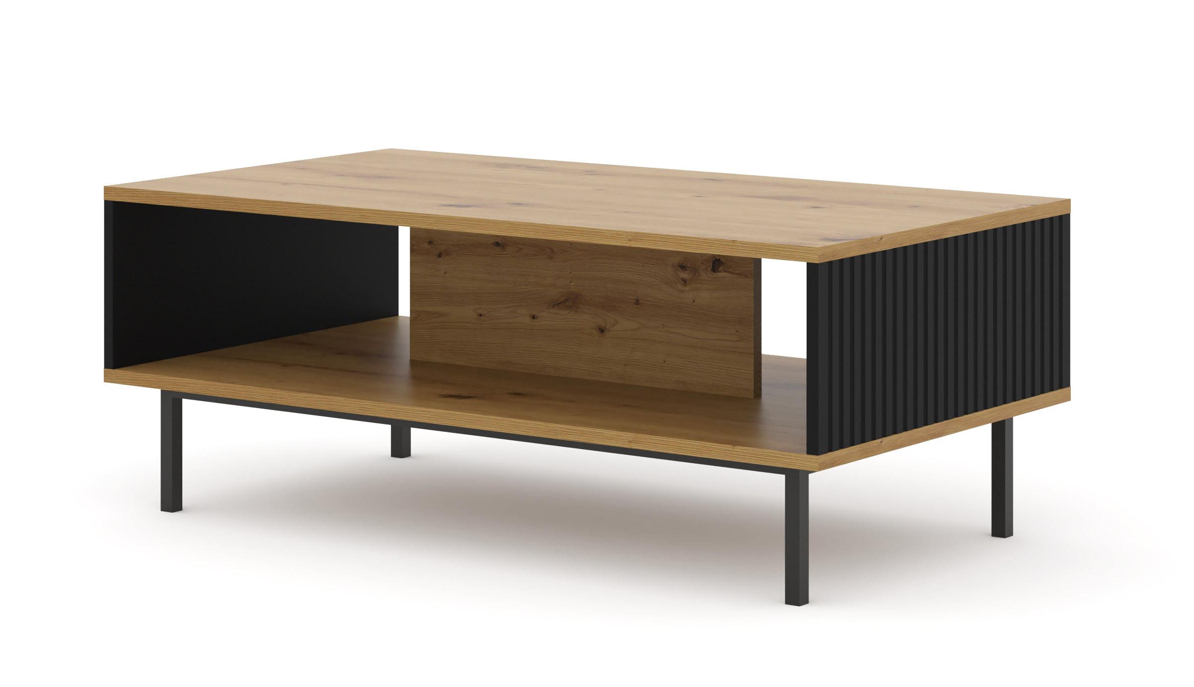 COUCHTISCH Artisan Eiche, Schwarz, Schwarz 90/45/60 - Schwarz, Holzwerkstoff (60/90/45cm) - RAUMHIRSCH FURNITURE
