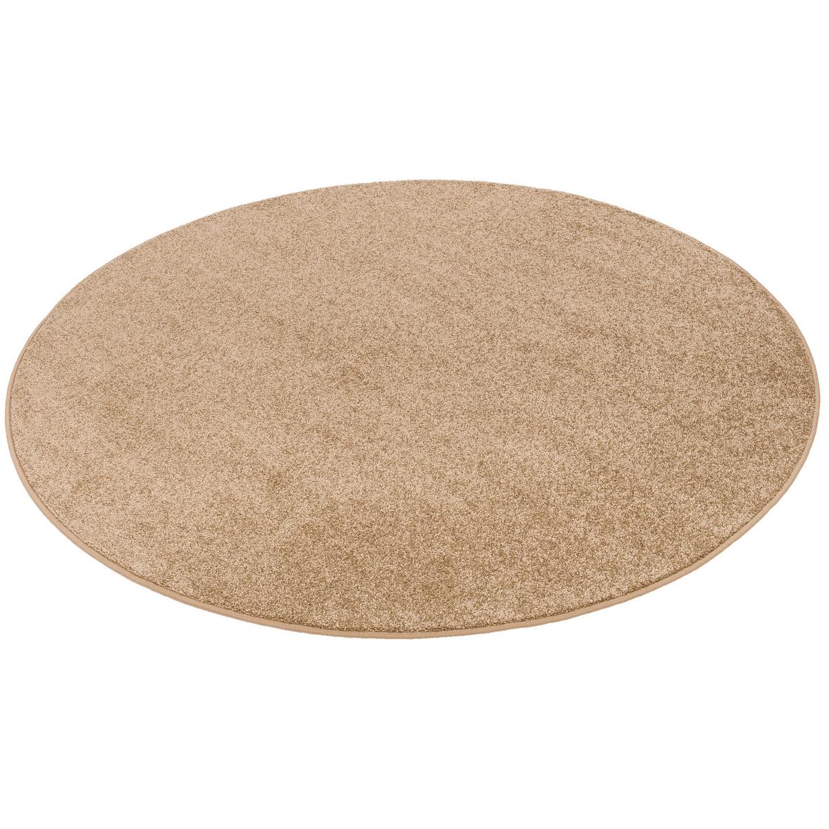 HOCHFLOR VELOURS TEPPICH LUNA RUND - Cognac, Textil (160/160cm) - Snapstyle