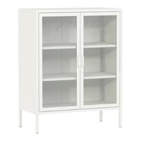 VITRINE Fauske - Weiß, Metall (80/101.5/40cm) - [en.casa]