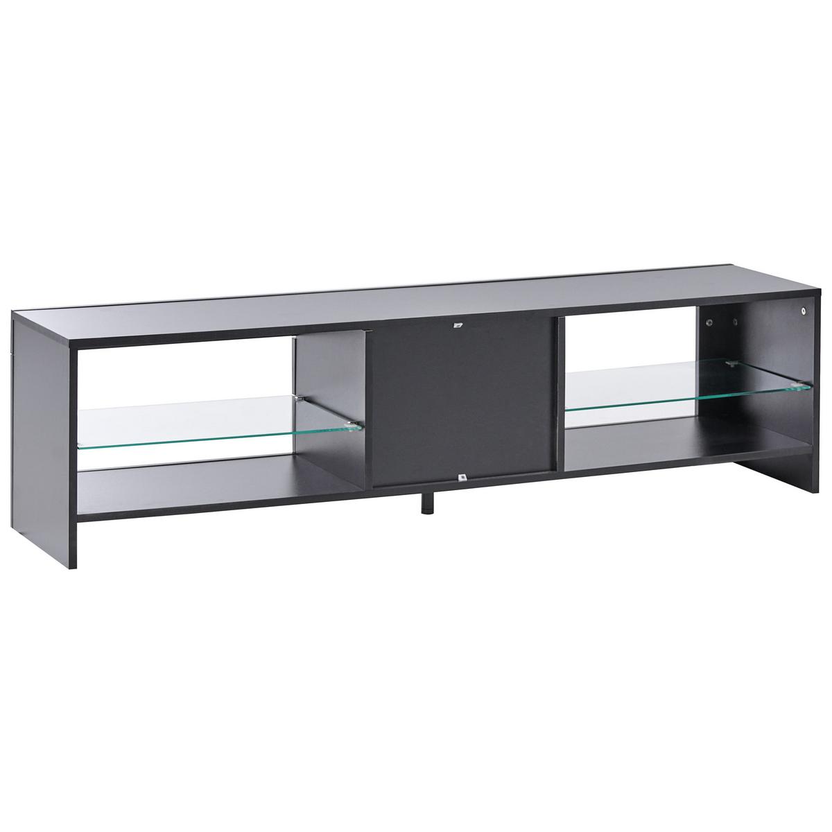 TV-MÖBEL Schwarz Esquimalt - Silberfarben/Schwarz, Holzwerkstoff (150/40/35cm) - Beliani
