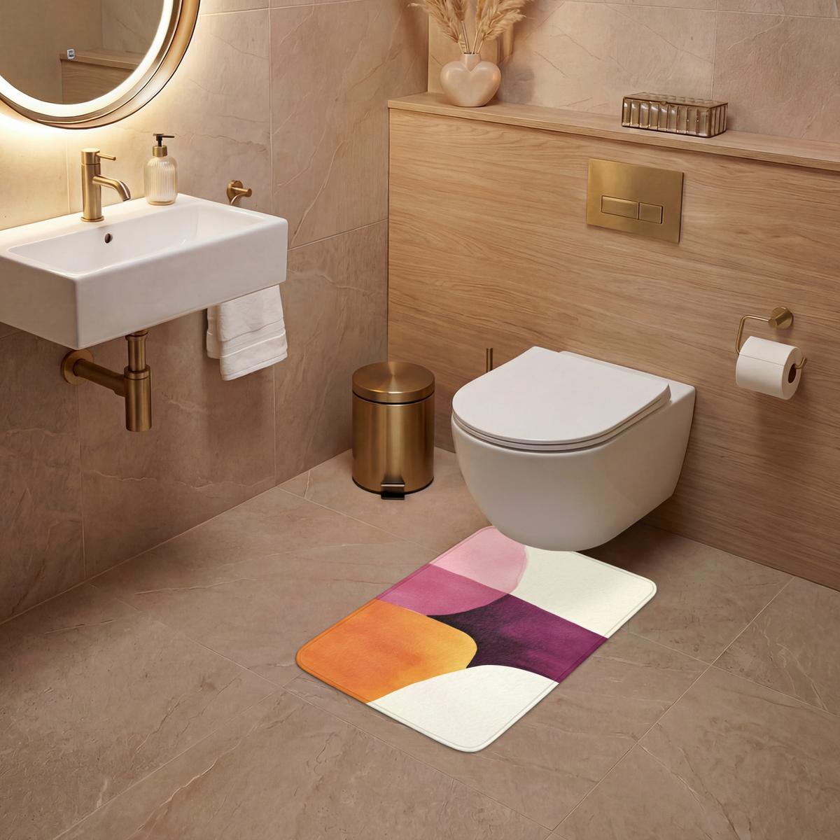 WC-VORLEGER Formen - Abstrakt - Farbenfroh WC Teppich 40x60 cm - Terracotta, Textil (40/1cm) - OnlyWow