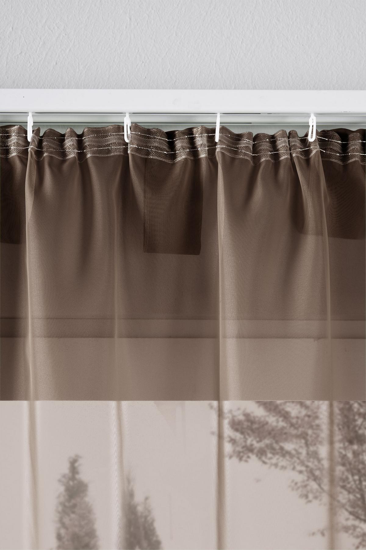 SCHLAUFENGARDINEN Voile 2er Set 175x140 cm Braun - Braun, Textil (140/175cm) - Gardinenbox.eu