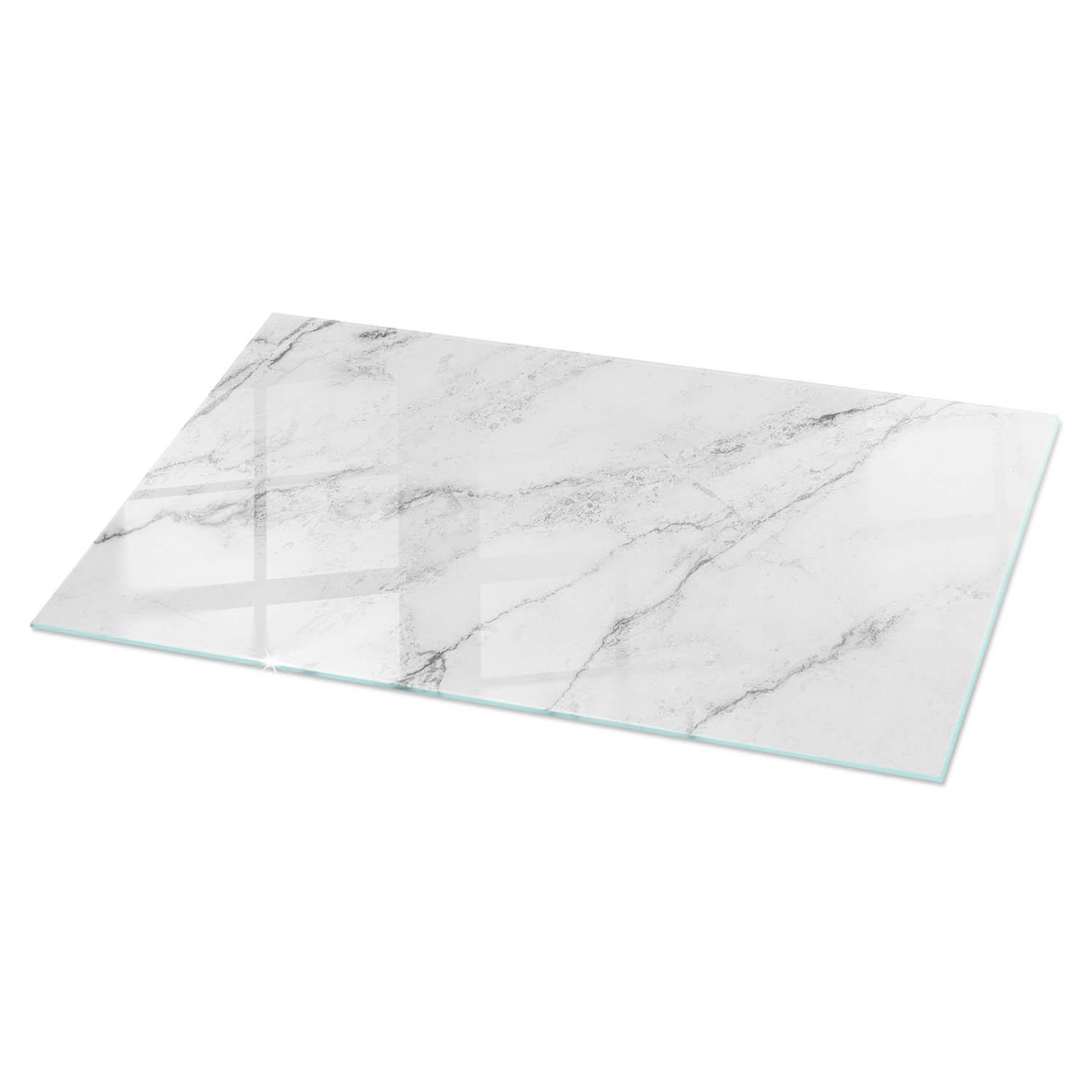 TISCHPLATTE 140x70 cm Marmoroberflächenmuster - Hellgrau, Glas (0.4/140/70cm) - TULUP