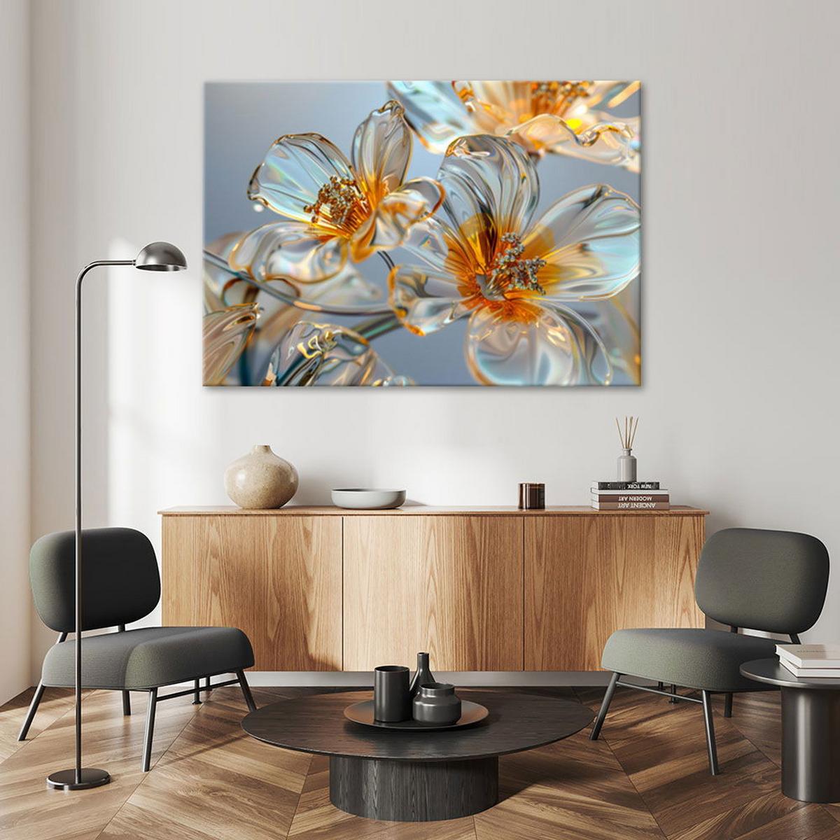 KUNSTDRUCK Weiß 90/60 cm - Weiß, Textil (90/60cm) - KUNSTLOFT