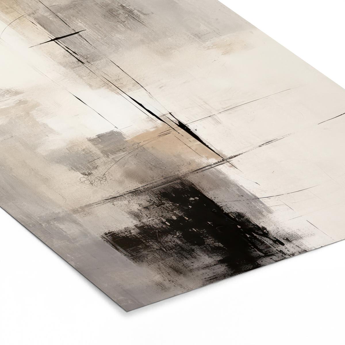 POSTER MIT RAHMEN Abstrakt - Kunst - Grau Bilderrahmen 30x40 cm - Hellgrau, Papier (30/40cm) - MuchoWow