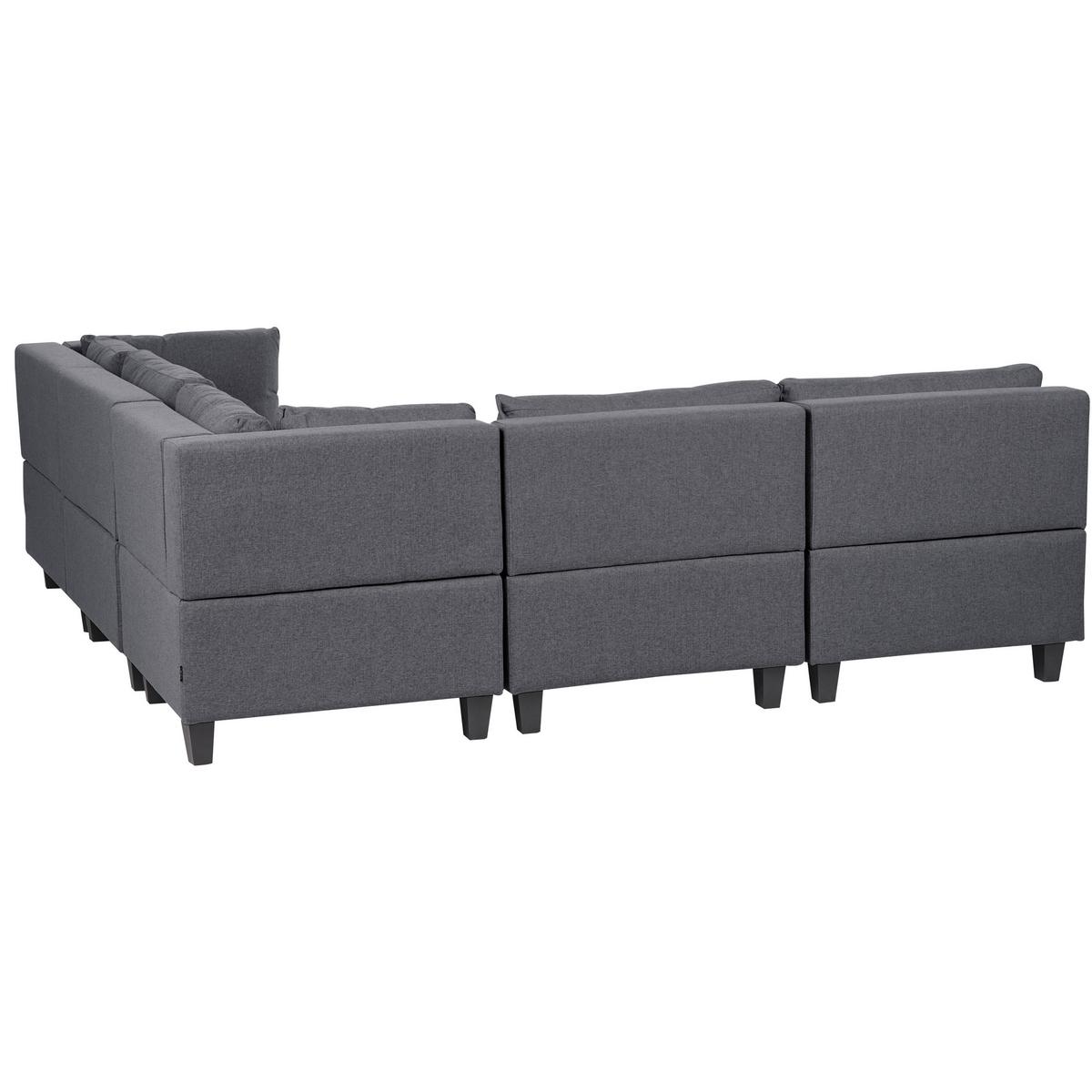 ECKFSOFA Modul 5-Sitzer linksseitig Dunkelgrau Stoff Unstad - Dunkelgrau/Grau, Textil (228/228cm) - Beliani