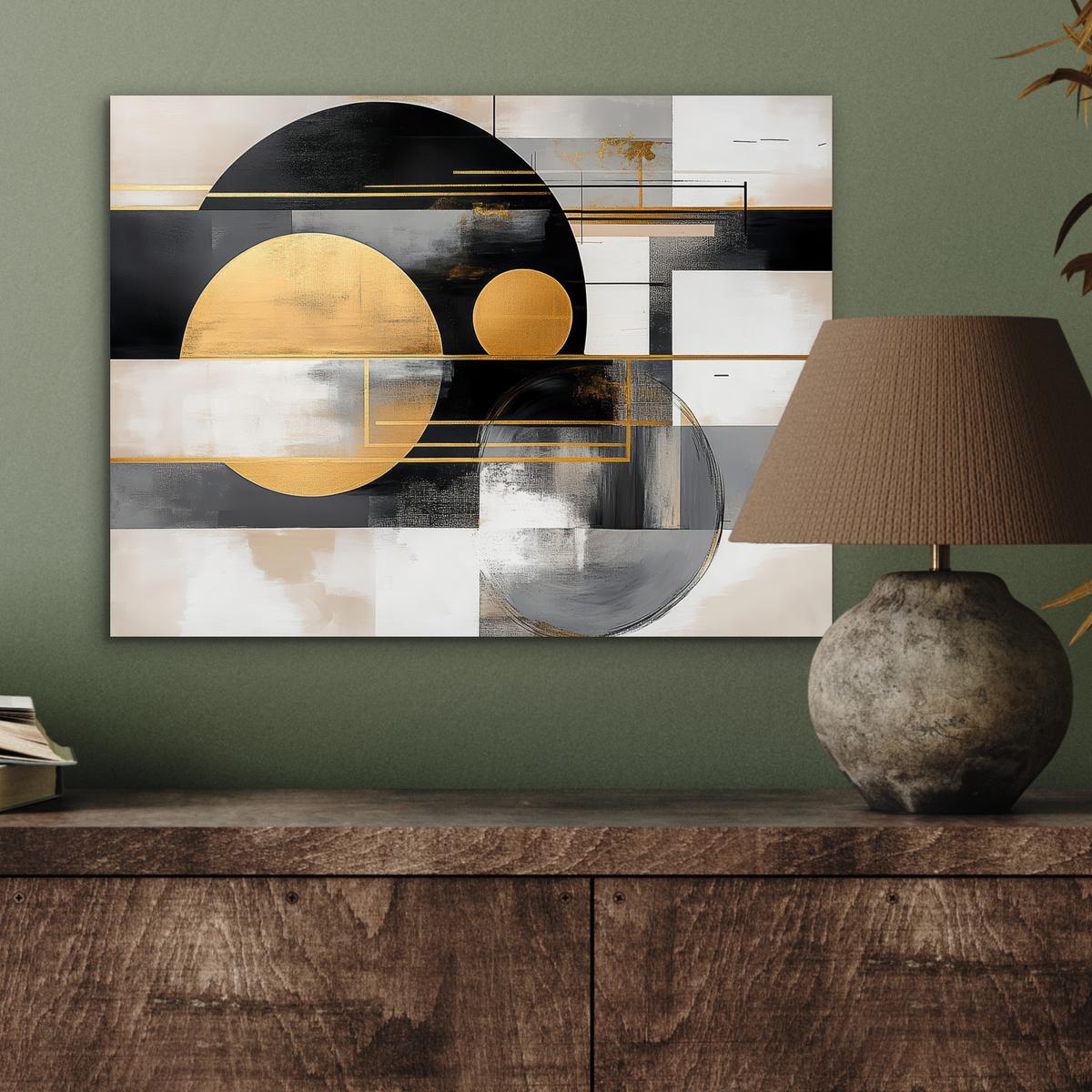 METALLBILD Abstrakt - Gold - Silber - Formen - Ästhetisch - Modern 40x30 cm - Goldfarben, Metall (40/30cm) - MuchoWow