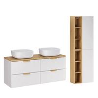 BADMÖBEL 120.6cm Oria 2er-Set Weiß - Weiß, Holzwerkstoff (120.6/50/46.5cm) - Petits-meubles