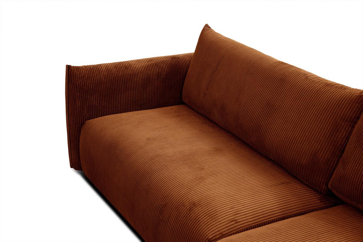ECKSOFA TAUER 5-Sitzer, orange - Schwarz/Orange, Holzwerkstoff/Kunststoff (292/174cm) - Wozimo