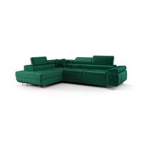 ECKSOFA Monaro Mit Schlaffunktion - Grün, Holzwerkstoff/Textil (202/275cm) - Fun Möbel