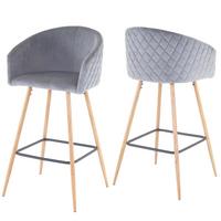 BARHOCKER Grau 2er-Set - Grau, Textil (53/100/50cm) - MCW