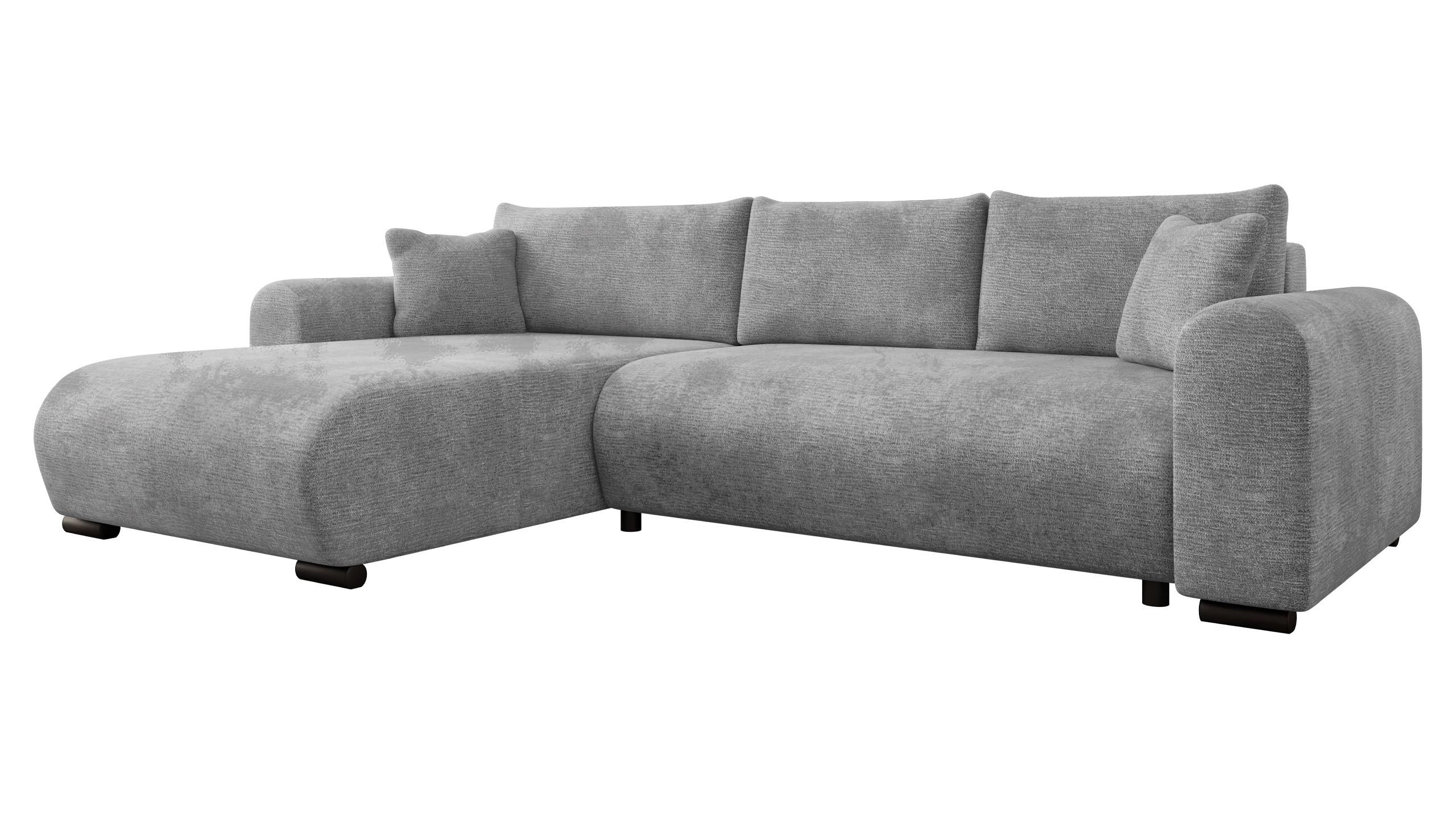 ECKSOFA Merkos - Hellgrau/Schwarz, Holz/Textil (285/188cm) - MIRJAN24