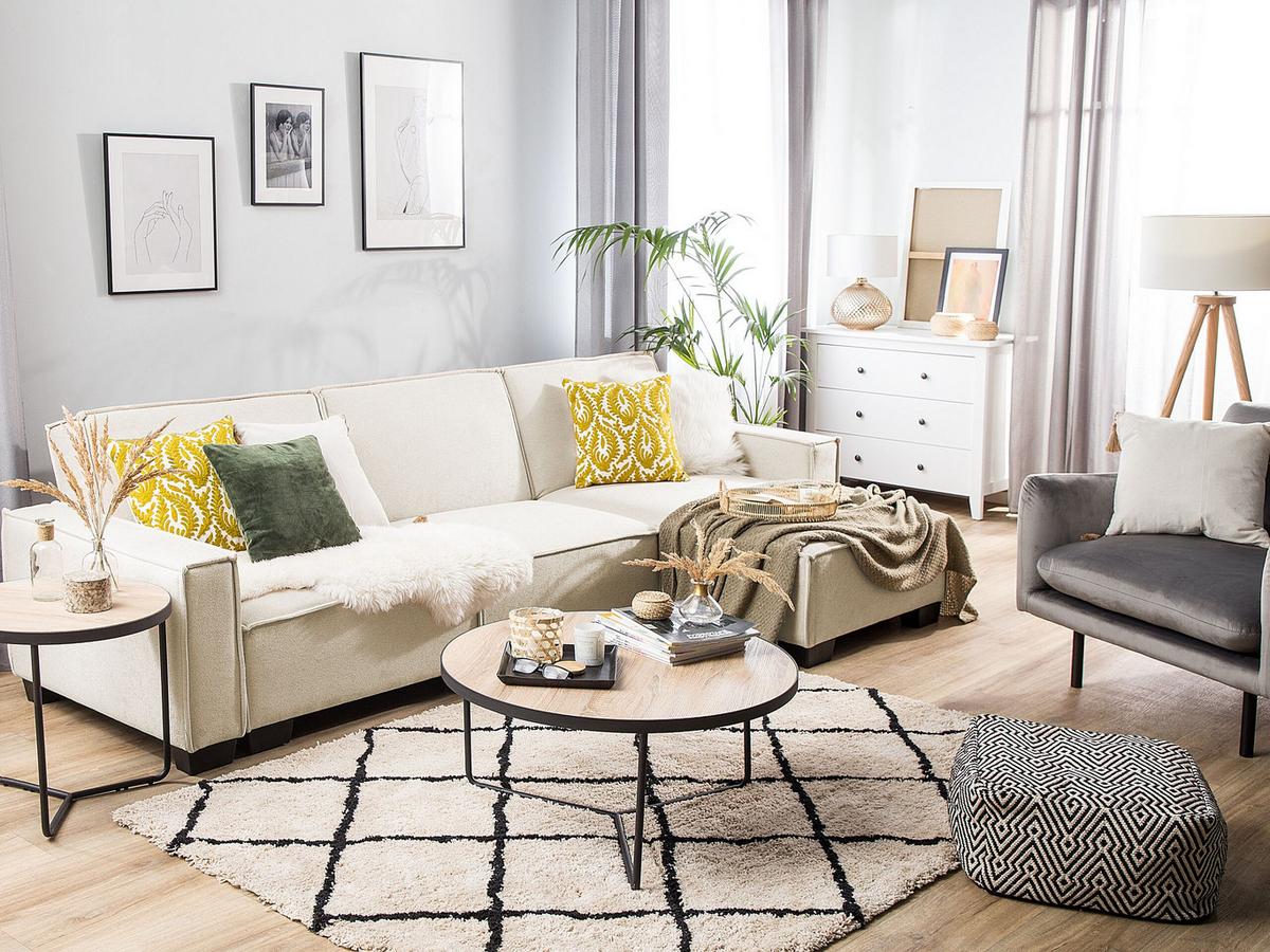 ECKSOFA Polsterbezug Beige rechtsseitig Romedal - Beige, Textil (290/173cm) - Beliani