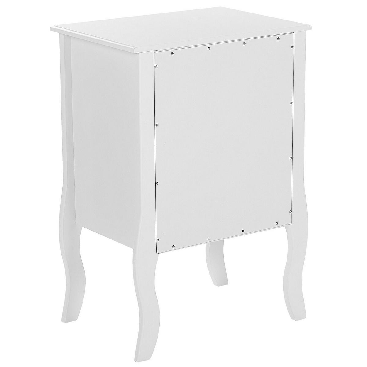 NACHTTISCH weiß 3 Schubladen Lane - Weiß, Holzwerkstoff (48/70/34cm) - Beliani