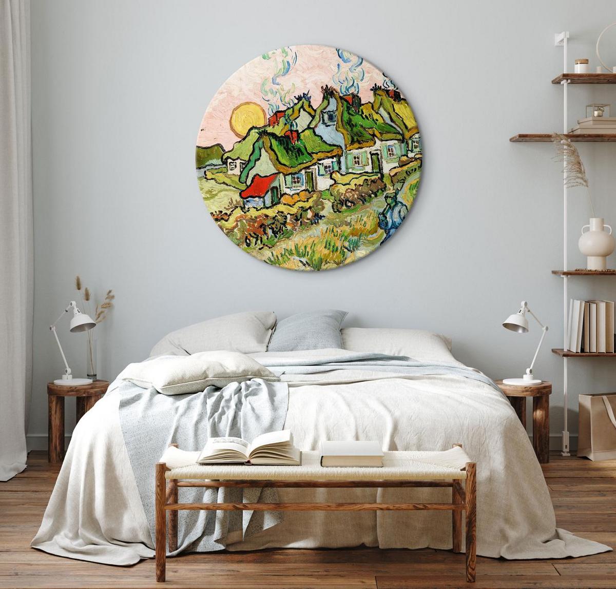 RUNDES BILD Grün 40/40 cm - Gelb/Grün, Textil (40/40cm) - KUNSTLOFT