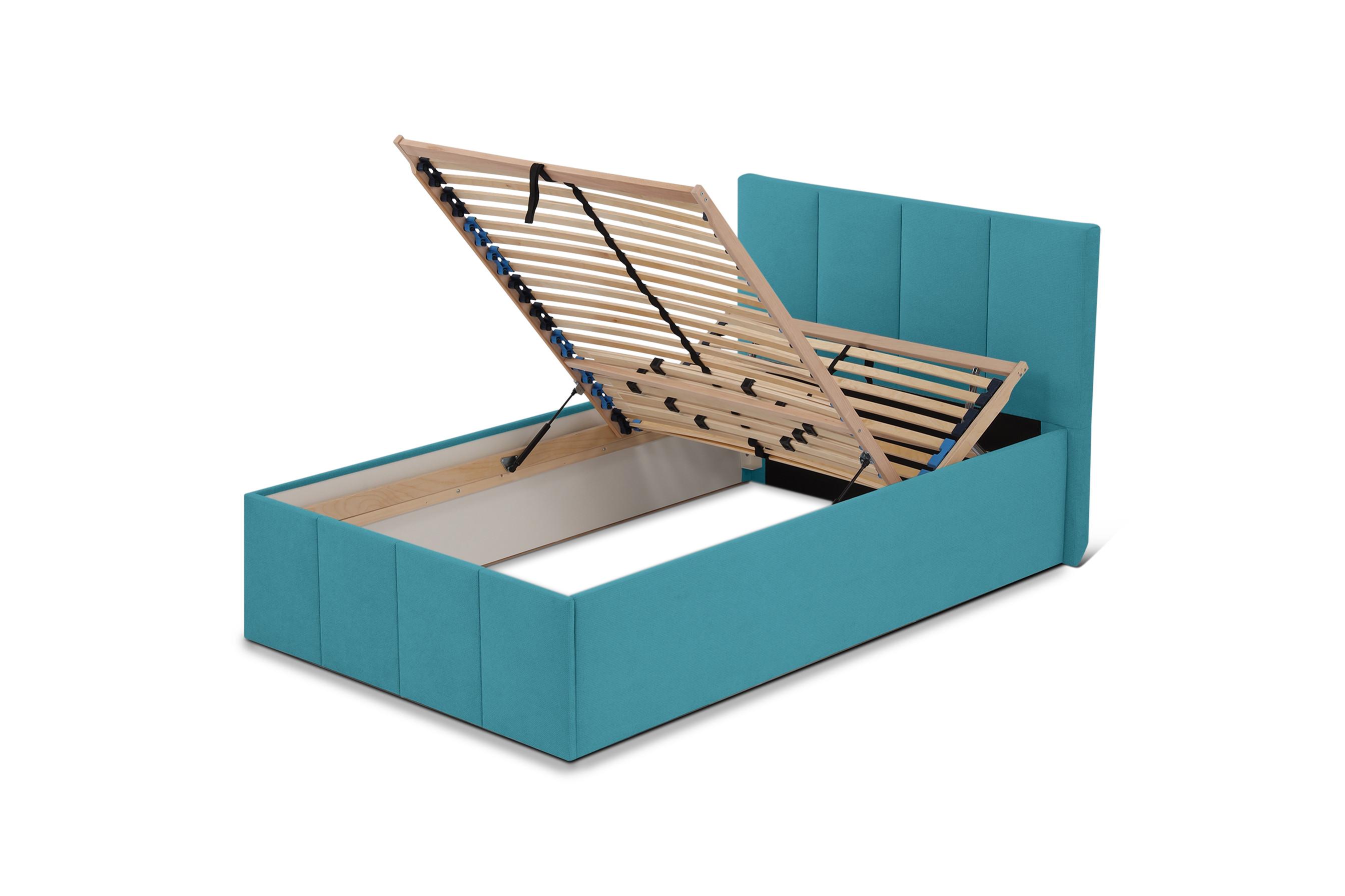 POLSTERBETT Dalas Blau 140 x 200 x 40 cm Bettkasten Mit hochwertiger Matratze H2 (bis 100 kg) und Lattenrost - Blau, Holz (140/200cm) - Halmon Schlafkomfort Betten 