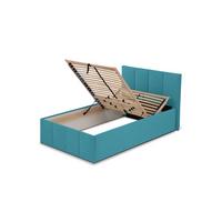 POLSTERBETT Dalas Blau 100 x 200 x 40 cm Bettkasten Mit hochwertiger Matratze H3 (bis 120 kg) und Lattenrost - Blau, Holz (100/200cm) - Halmon Schlafkomfort Betten 