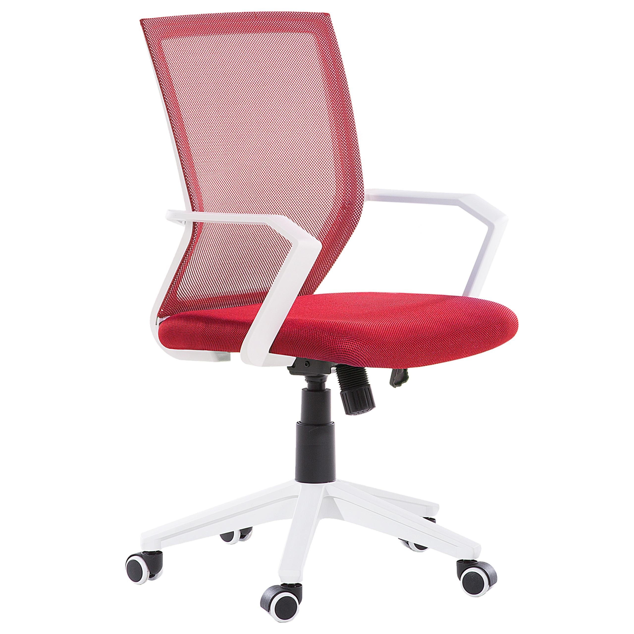 BÜROSTUHL Polyester Rot Relief - Rot, Kunststoff/Textil (55/96/55cm) - Beliani