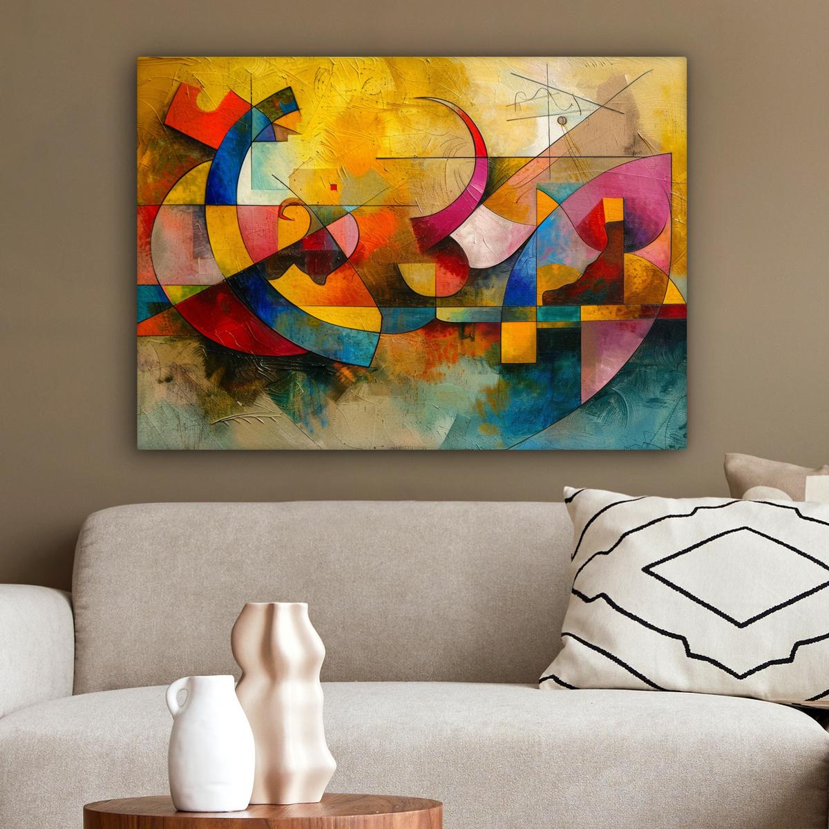 LEINWANDBILD Kunst - Abstrakt - Modern Wandbilder 80x60 cm - Gelb, Textil (80/60cm) - MuchoWow