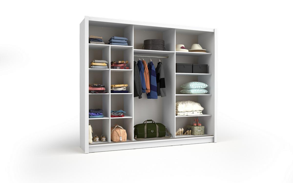 KLEIDERSCHRANK Weiß 248/22/62 - Weiß, Holzwerkstoff (248/22/62cm) - RAUMHIRSCH FURNITURE