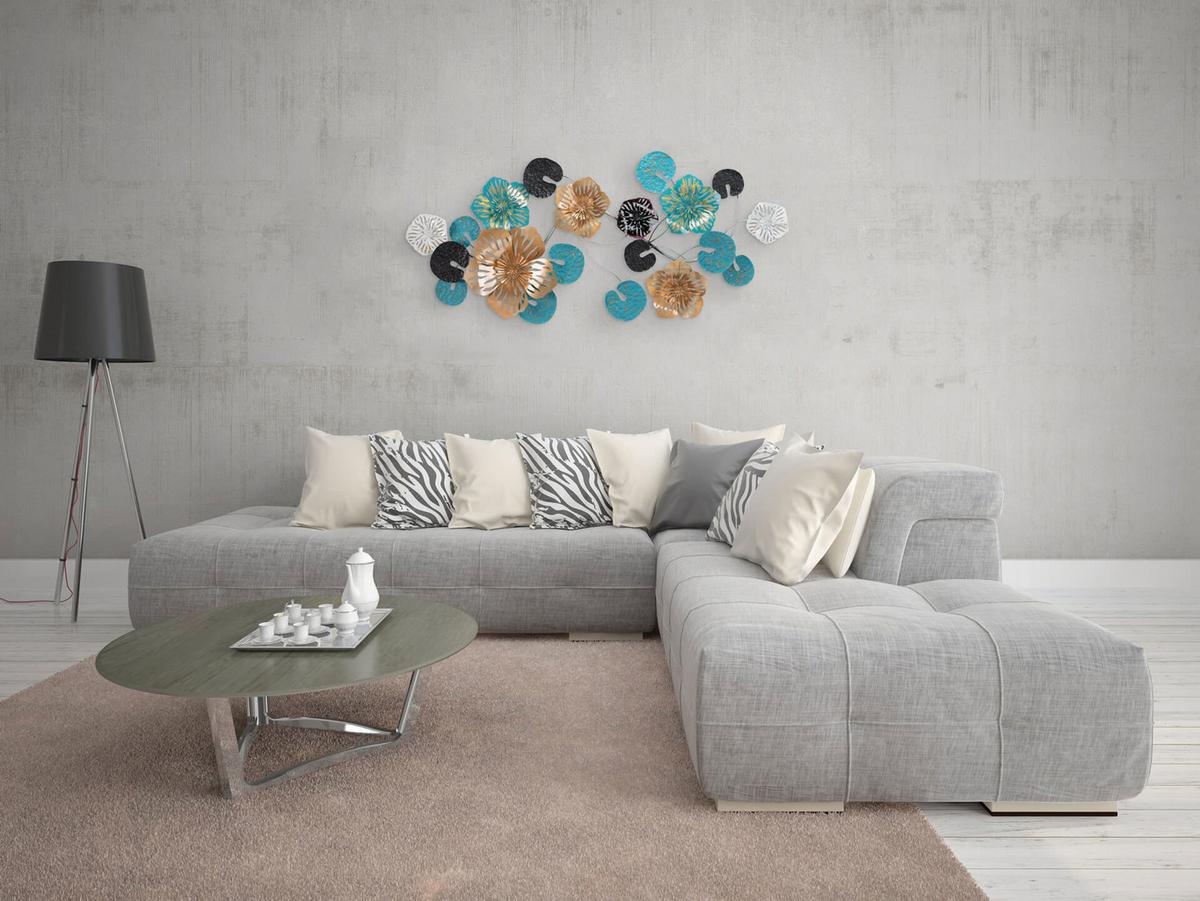 WANDDEKO Blau 157/70 cm - Blau, Metall (6.71/70/8cm) - KUNSTLOFT
