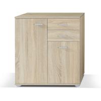 KOMMODE MICHELE 71/75/35 cm mit 2 Schubladen 2 Türen Sonoma Eiche - Sonoma Eiche, Holzwerkstoff (71/75/35cm) - MASSENO