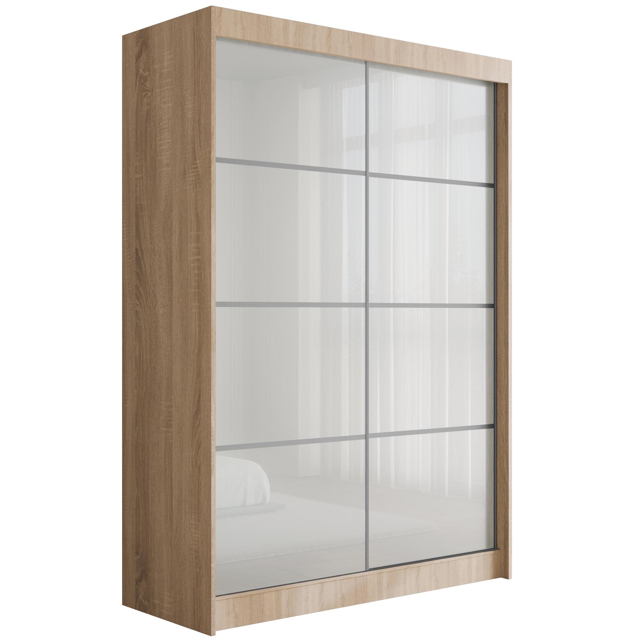 KLEIDERSCHRANK PEKA III - 120 cm - Sonoma Eiche|Weiß - Weiß/Sonoma Eiche, Holzwerkstoff (120/215/61cm) - ALTDECOR