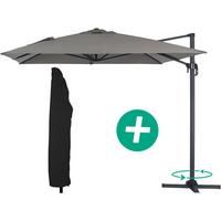 SONNENSCHIRM sun 4 Grau - Grau, Metall (400/300cm) - Habitat Garten