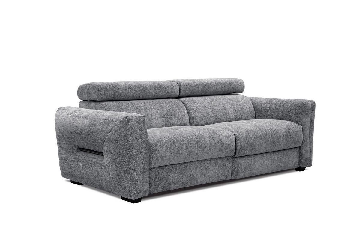 SOFA CALVERA 3-Sitzer mit 1 Relaxfunktion, grau - Grau, Holzwerkstoff/Textil (204/79/106cm) - Wozimo