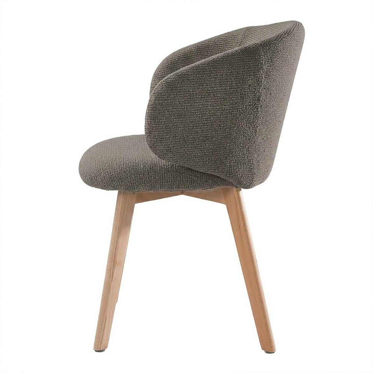STÜHLE 2er?Set aus stoff und massive Holzfüße 60/55/79 cm - Braun, Textil (55/79/63.5cm) - Calicosy