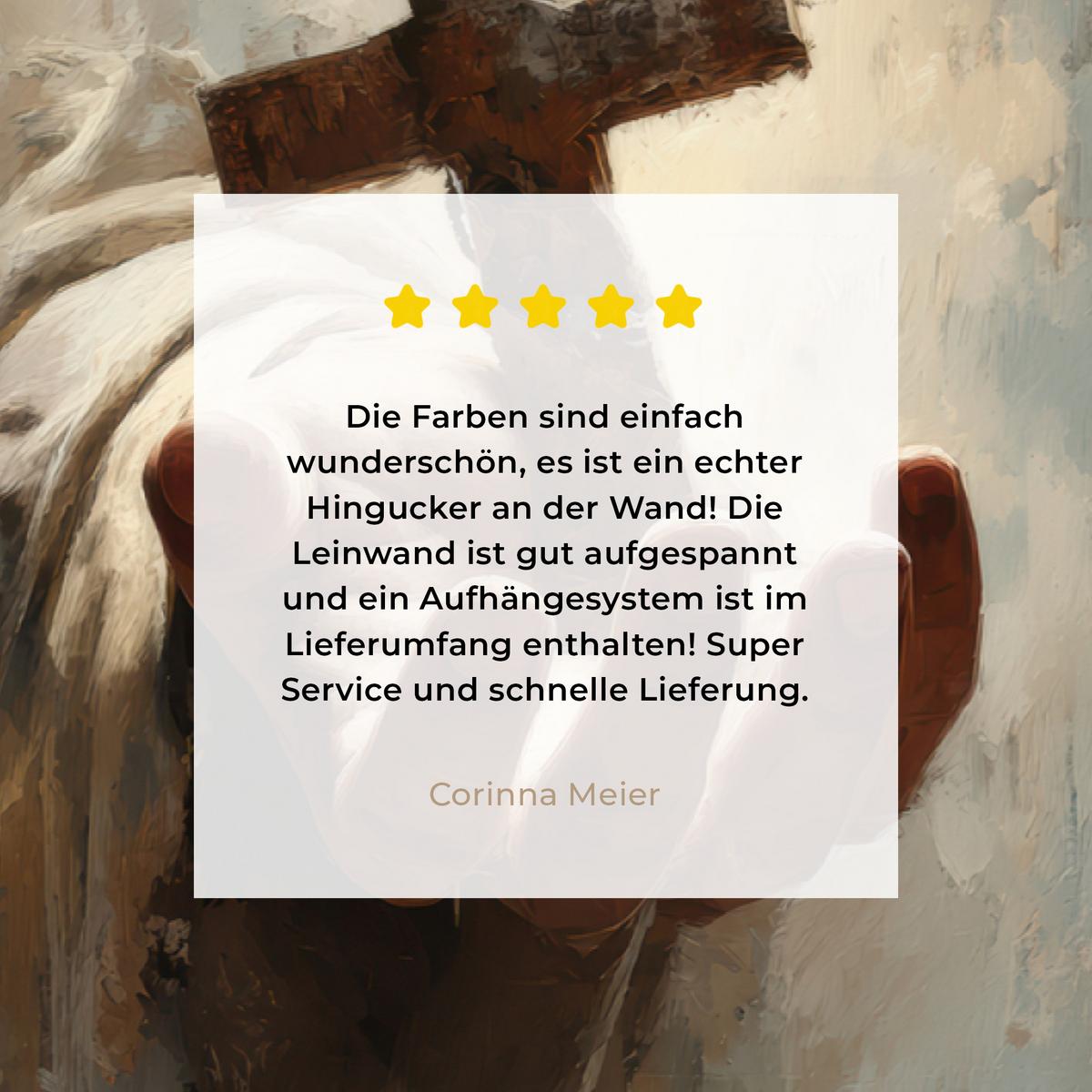 LEINWANDBILD Abstrakt - Kreuz - Hand - Christentum Deko Schlafzimmer 30x20 cm - Hellbraun, Textil (30/20cm) - MuchoWow
