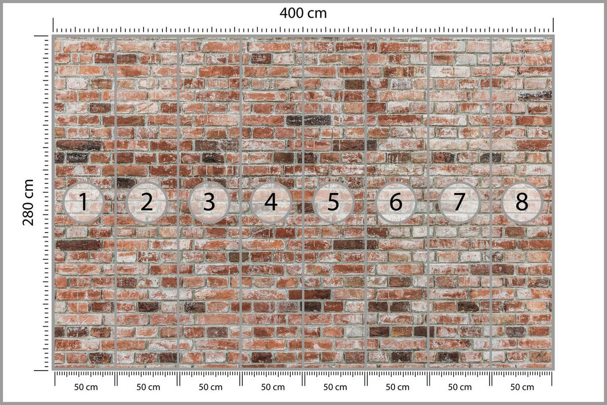 FOTOTAPETE für Büro Ziegelmauer Wand Abstraktion 400x280 - Braun, Papier (400/280cm) - Muralo