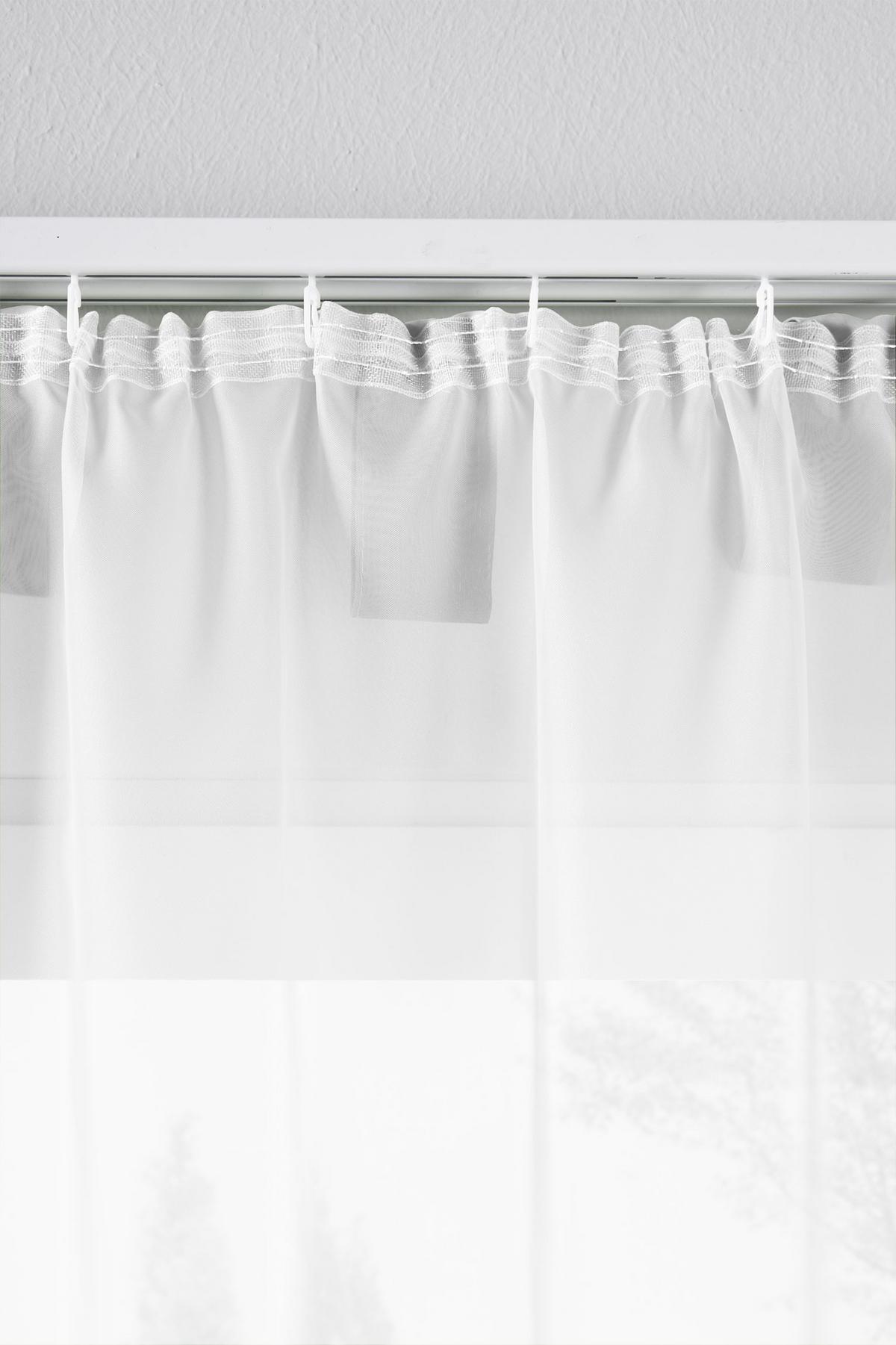 SCHLAUFENGARDINEN Voile 2er Set 225x140 cm Weiß - Weiß, Textil (140/225cm) - Gardinenbox.eu