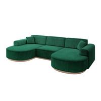 WOHNLANDSCHAFT MARI-U1-v1 - 303x171x83 cm Grün Velours - Grün, Holzwerkstoff/Textil (303/83/171cm) - ALTDECOR
