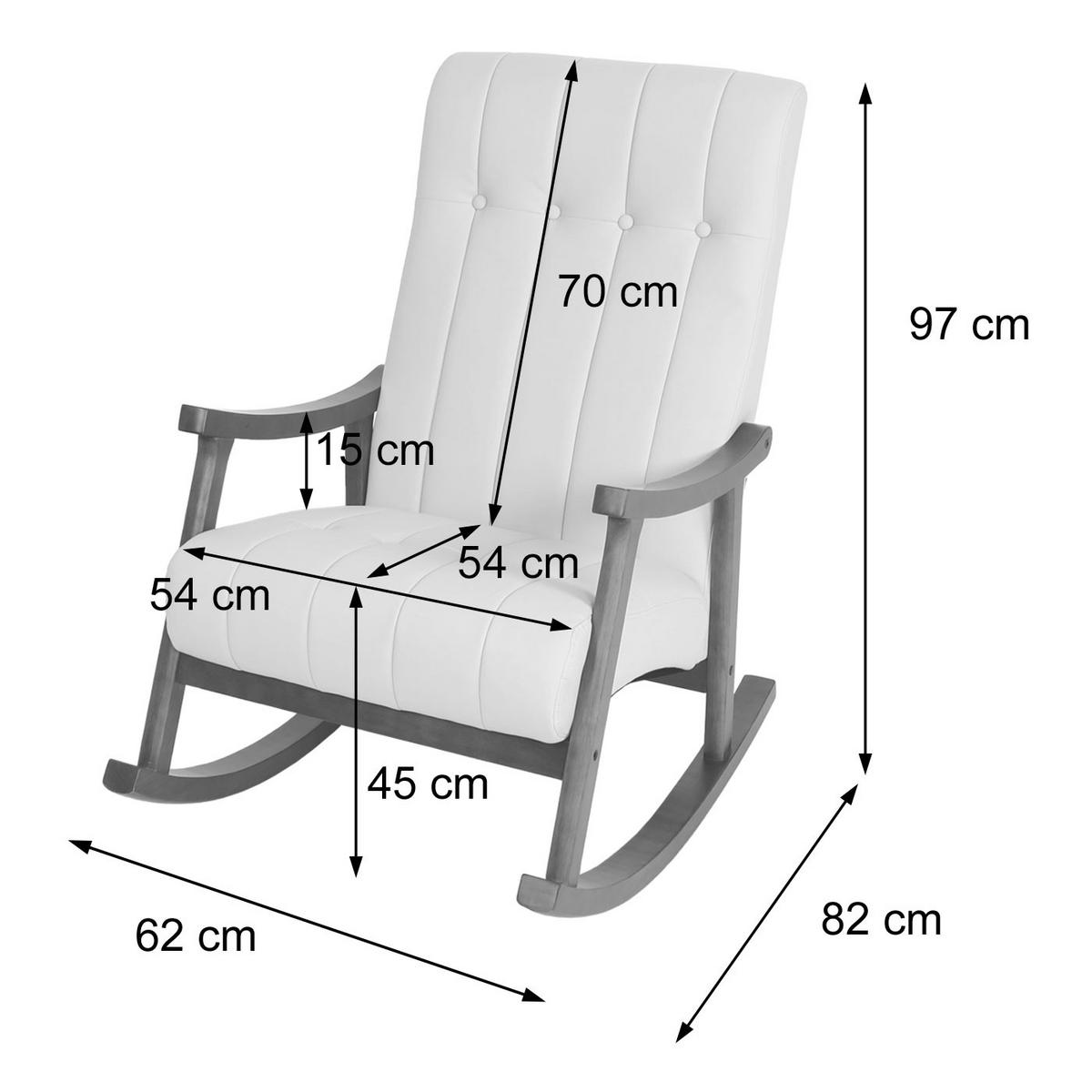 SCHAUKELSTUHL Cremeweiß - Creme/Weiß, Holz (62/97/82cm) - MCW
