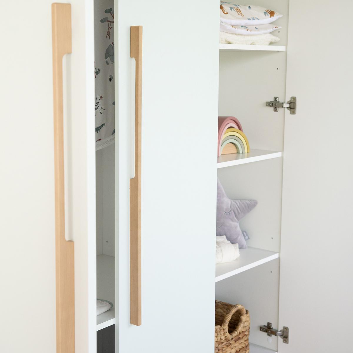 KINDERKLEIDERSCHRANK Lumo 3-türig - Weiß, Holz (138/199/52.5cm) - Roba