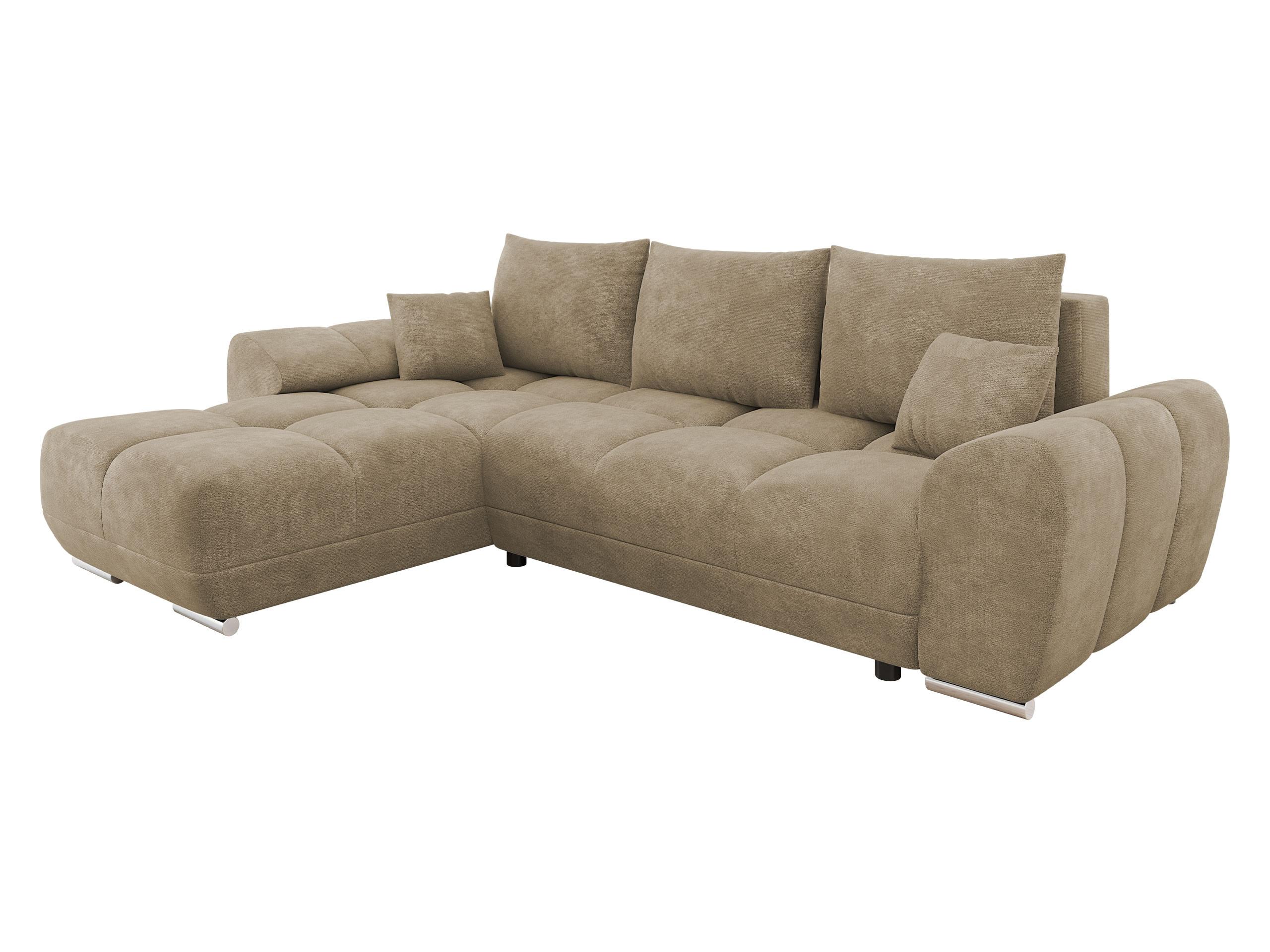 ECKSOFA Logo - Beige/Silberfarben, Holz/Kunststoff (291/183cm) - MIRJAN24