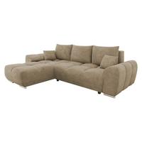 ECKSOFA Logo - Beige/Silberfarben, Holz/Kunststoff (291/183cm) - MIRJAN24