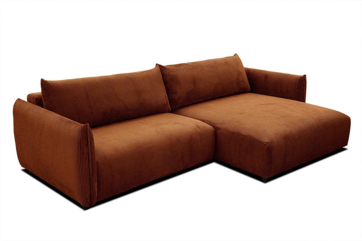 ECKSOFA TAUER 5-Sitzer, orange - Schwarz/Orange, Holzwerkstoff/Kunststoff (292/174cm) - Wozimo