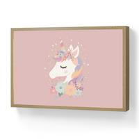NACHTTISCHLAMPE MIT AKKU Einhorn - Rosa - Blumen 60x40 cm - Rosa, Holzwerkstoff (8/60/40cm) - OnlyWow