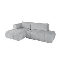 ECKSOFA Ottomane Links CLOUD-L 280x185x90 Grau Cord - Grau, Holzwerkstoff/Kunststoff (180/289cm) - ALTDECOR