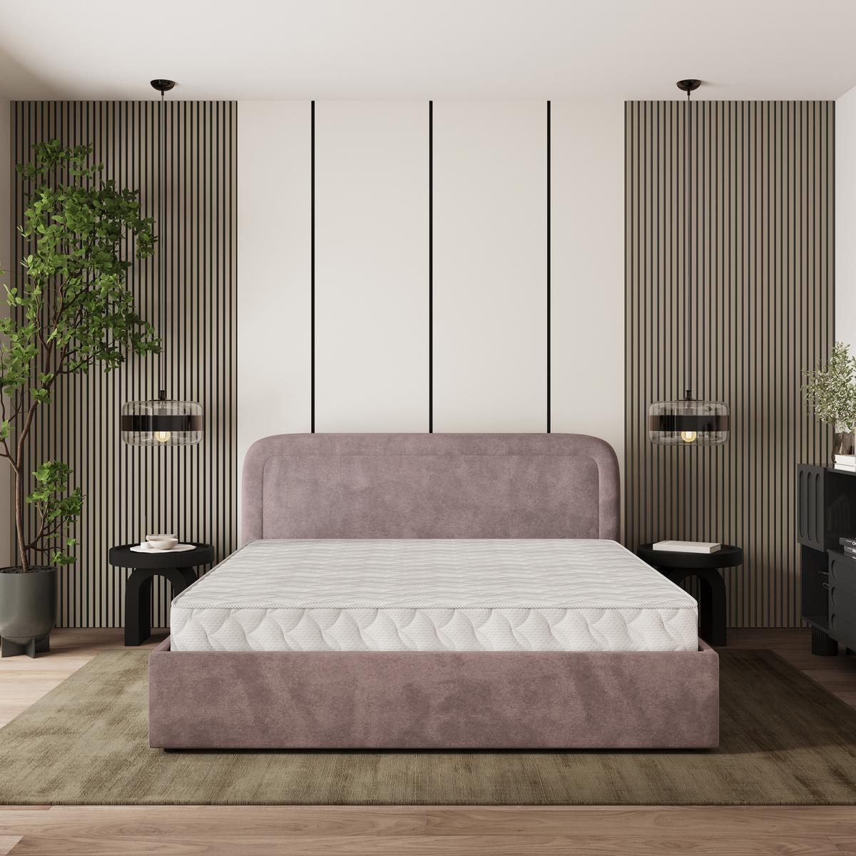 POLSTERBETT BENIRA K 120x200 cm mit Bettkästen - Rosa - Rosa, Holz/Textil - MASSENO