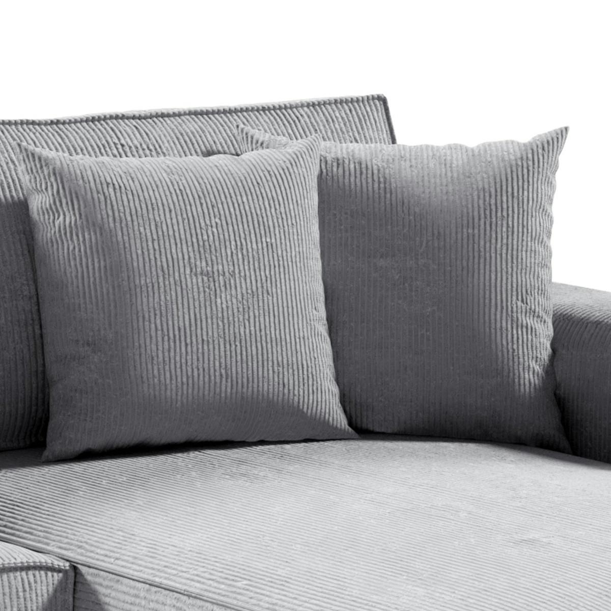 ECKSOFA Isaac 4 Sitzplätze Hellgrau - Grau, Holzwerkstoff (294/185cm) - Petits-meubles