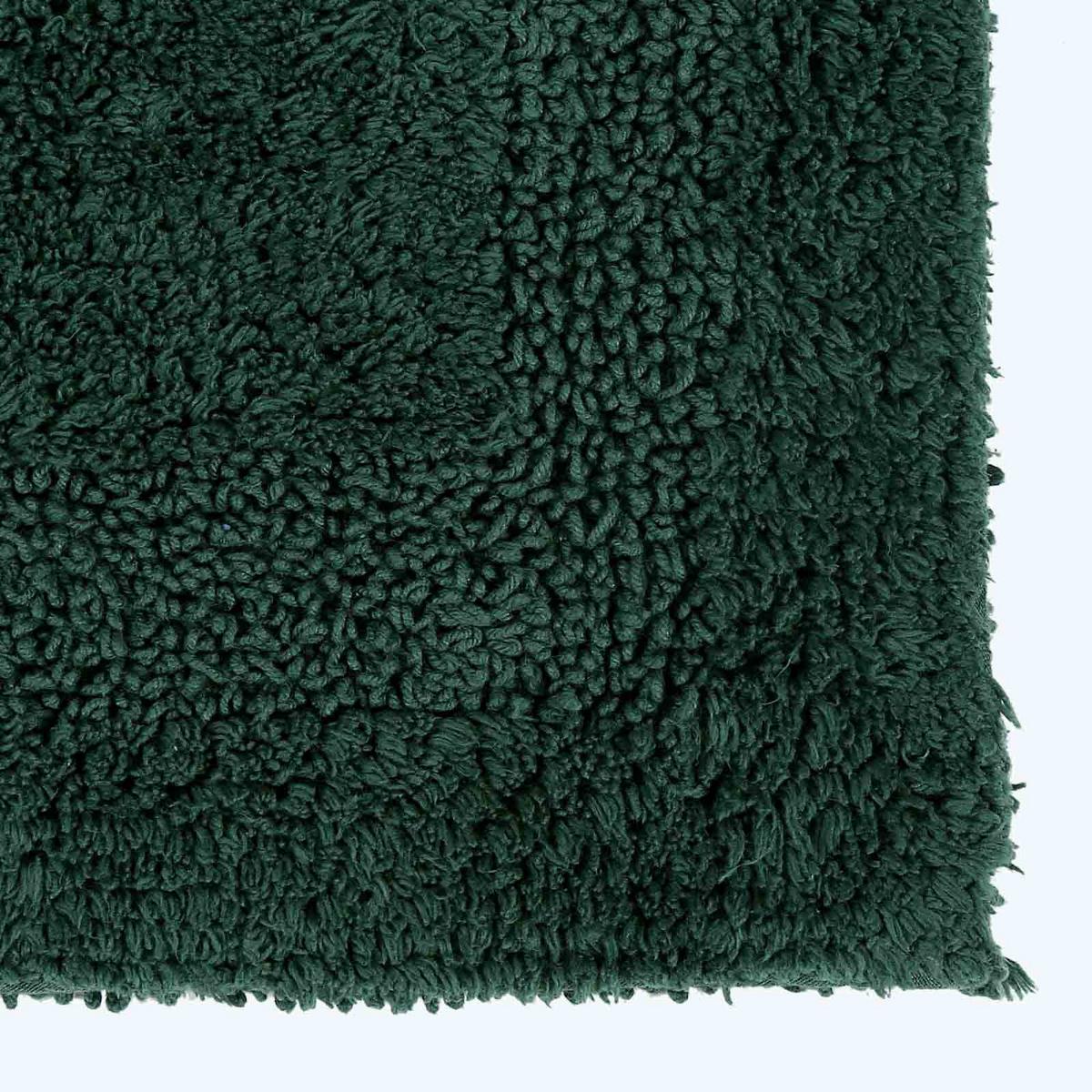 DUSCHVORLEGER 50/50 cm, 100% Baumwolle, wendbar - Waldgrün, Textil (50/50cm) - Homescapes