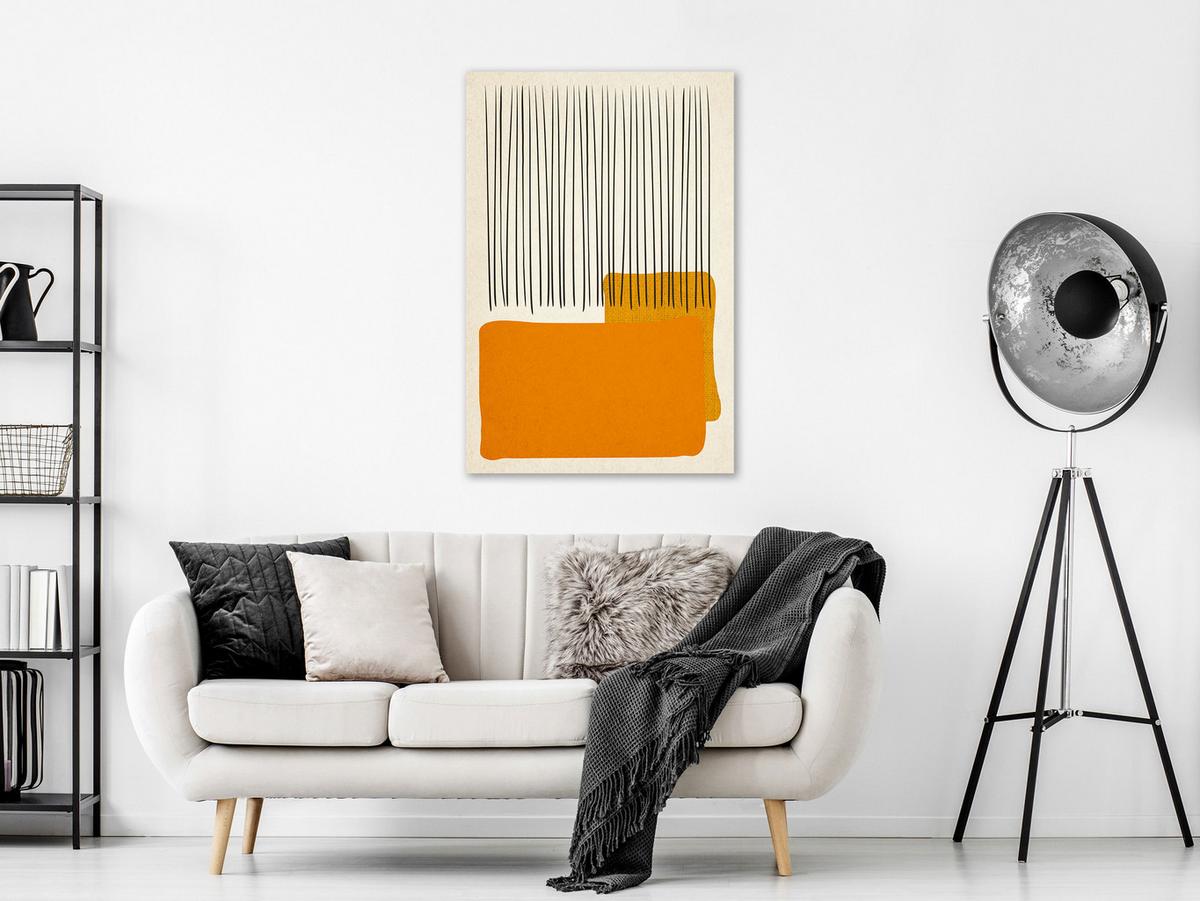 KUNSTDRUCK Orange 40/60 cm - Orange/Grau, Textil (40/60cm) - KUNSTLOFT