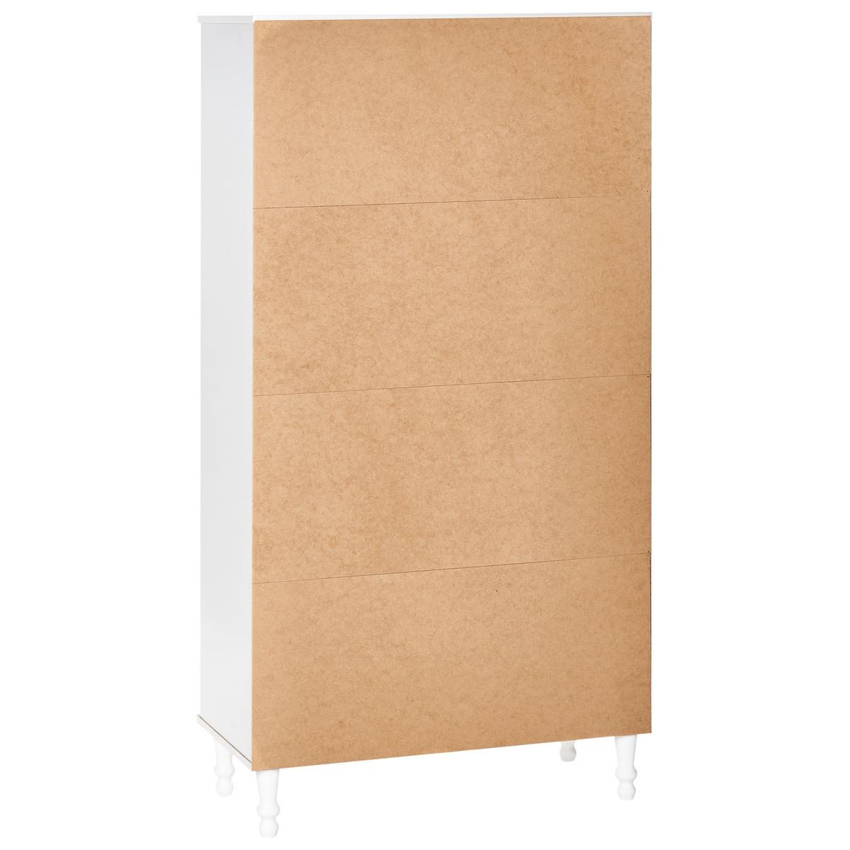 VITRINE mit Glastüren 80 cm Weiß Tingledale - Weiß, Holzwerkstoff (80/151/40cm) - Beliani